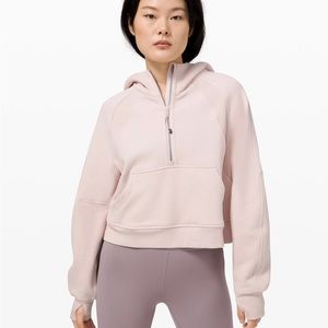 Half zip scuba In feather pink.